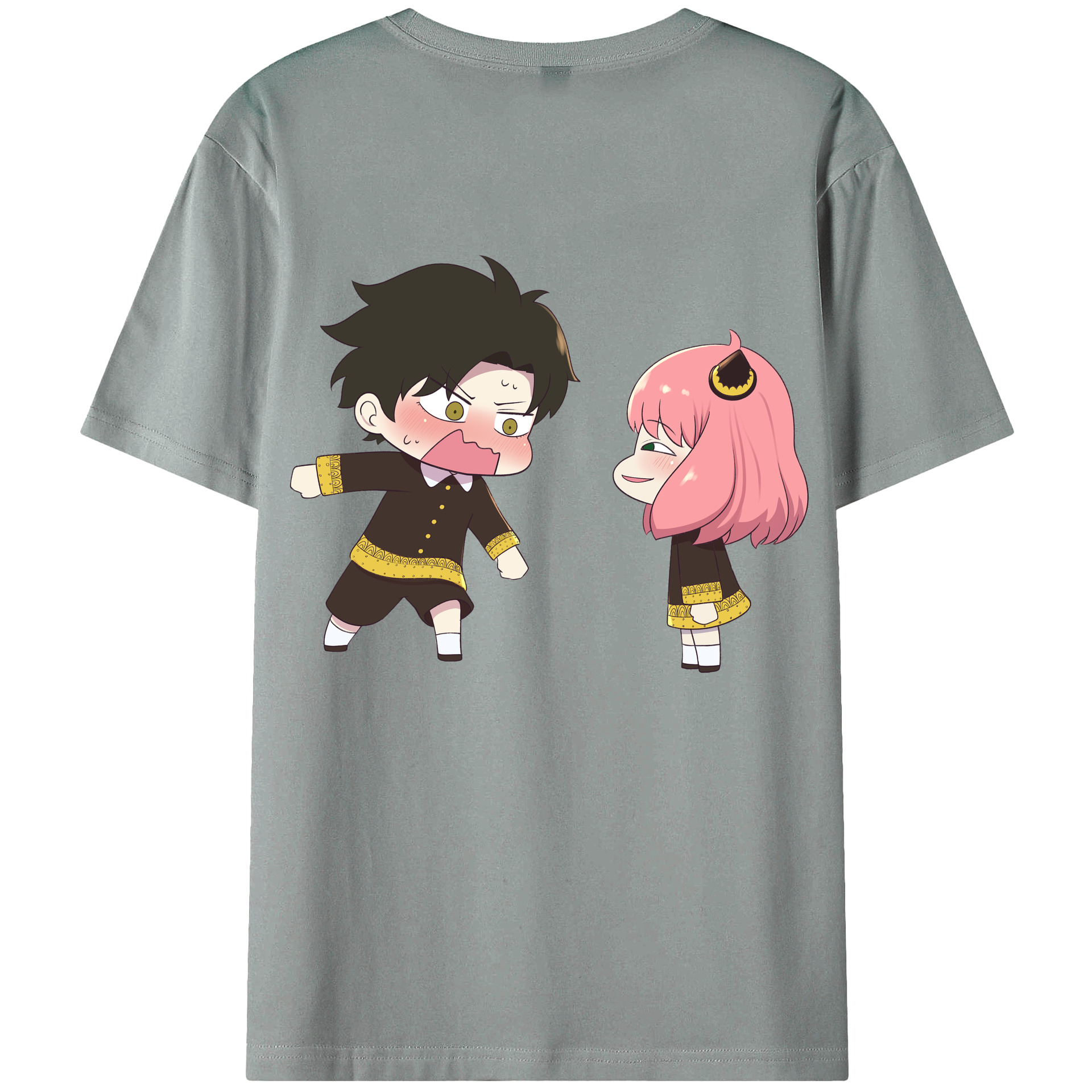 （画像用） SPY×FAMILY间谍家家酒 綿100％ メンズ半袖Tシャツ（バックプリント） 通気性